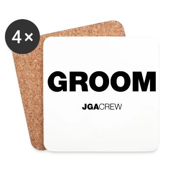 Bachelor party: Team groom (bachelor party) - Coasters (set of 4) - white - Front
