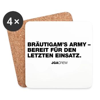 Bräutigams Army (Bachelor Party) - Coasters (set of 4) - white - Front