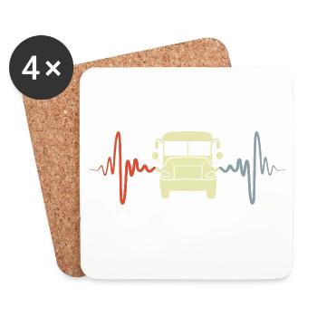 Vintage Bus ECG - Coasters (set of 4) - white - Front