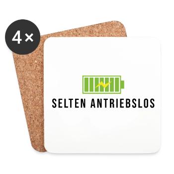 selten antriebslos fahrrad spruch geschenk akku - Untersetzer (4er-Set) - Weiß - Vorne
