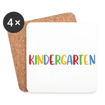 Kindergarten Child Rainbow I'm Now in the - Coasters (set of 4) - white - Front