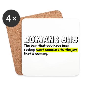 Romains 8:18 | Citation de la Bible - Dessous de verre (lot de 4) - blanc - Devant