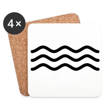 Abstraktes Zeichen für Wasser - Untersetzer (4er-Set) - Weiß - Vorne