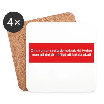 Social Democratic Slogan Inspirational Design - Coasters (set of 4) - white - Front