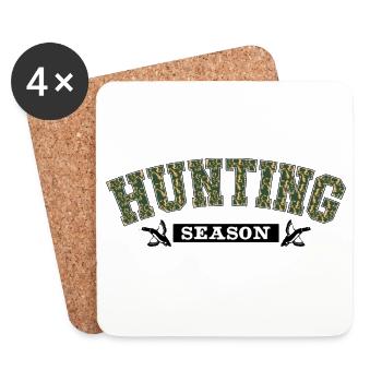 HuntingSeason Camouflage Text - Coasters (set of 4) - white - Front