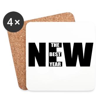 New – The Best Year Bold Typography Design - Untersetzer (4er-Set) - Weiß - Vorne