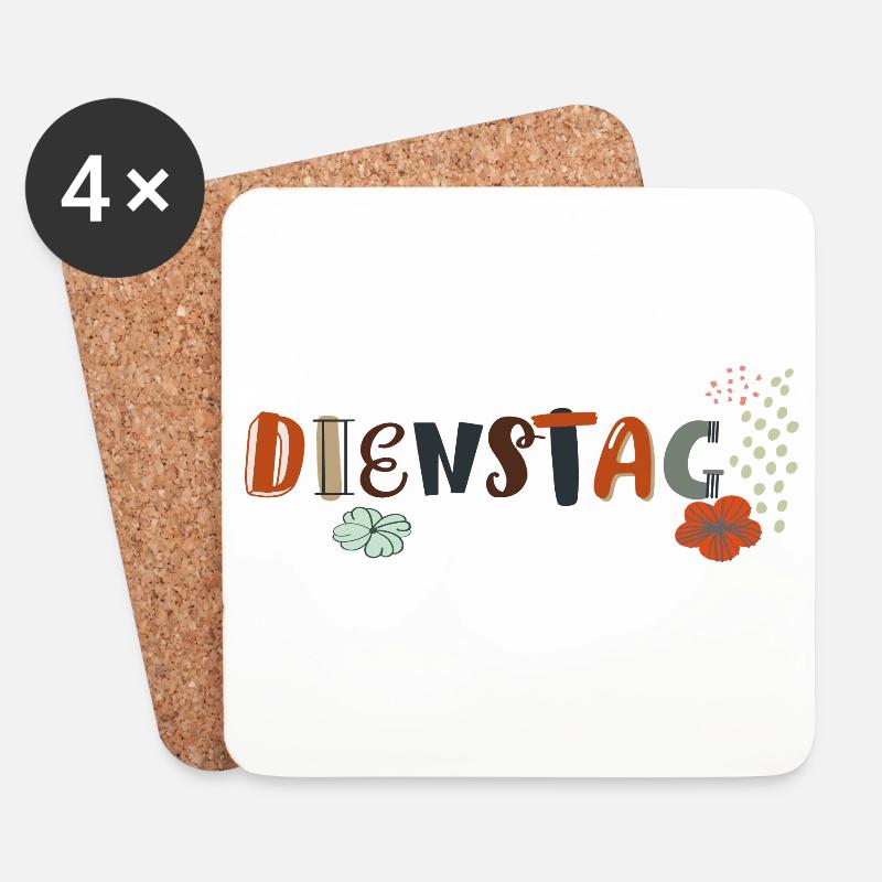 Dienstag Wochentag - Untersetzer (4er-Set) - Weiß