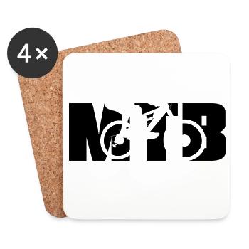 MTB Mountain Bike Design - Coasters (set of 4) - white - Front