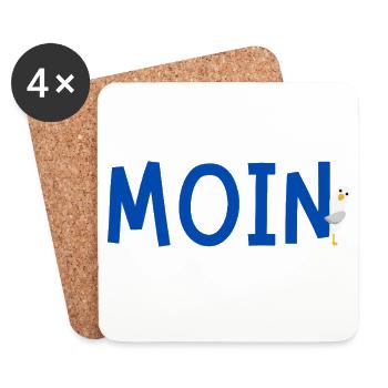 Bonjour - Dessous de verre (lot de 4) - blanc - Devant