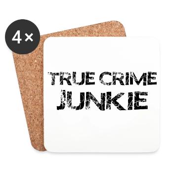 True Crime Junkie – Grunge Style für Crime Fans - Untersetzer (4er-Set) - Weiß - Vorne