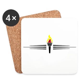 Fackel Symbol Linie - Untersetzer (4er-Set) - Weiß - Vorne