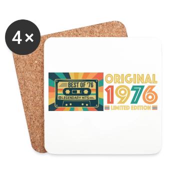 Retro Kassette 1976 Limitierte Edition - Untersetzer (4er-Set) - Weiß - Vorne