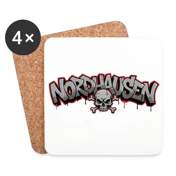 Nordhausen Graffiti Skull Thüringen - Untersetzer (4er-Set) - Weiß - Vorne