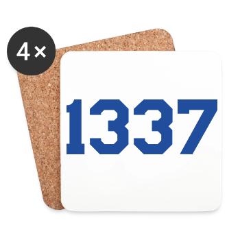 1337 – Blue Text Design - Coasters (set of 4) - white - Front