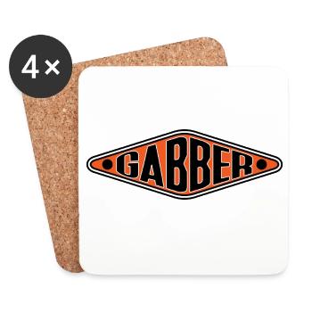 Gabber Shirt - Hardcore Techno Rave Vibes - Coasters (set of 4) - white - Front