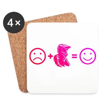 Motocross motif with recognition value - Coasters (set of 4) - white - Front