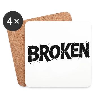 Broken Typo Graffiti - Coasters (set of 4) - white - Front