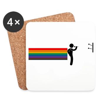 Darter arc-en-ciel – Lance avec fierté - Dessous de verre (lot de 4) - blanc - Devant
