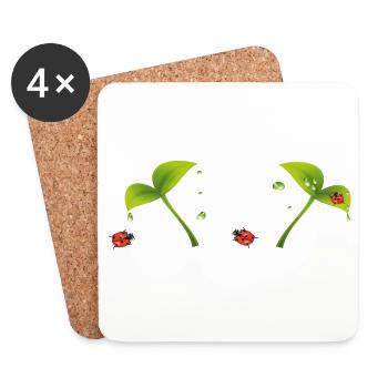 Ladybird - Coasters (set of 4) - white - Front