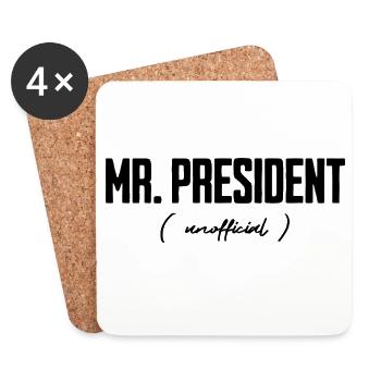 Monsieur le Président, officieux - Dessous de verre (lot de 4) - blanc - Devant