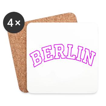 Neon Berlin Bogen Typografie - Untersetzer (4er-Set) - Weiß - Vorne
