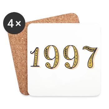 1997 Vintage 1997 Birthday Gift - Coasters (set of 4) - white - Front
