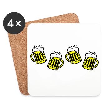 Bier Bierkrug Prost Comic - Untersetzer (4er-Set) - Weiß - Vorne
