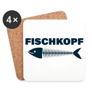 FISCHKOPF - Untersetzer (4er-Set) - Weiß - Vorne