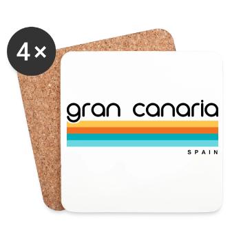 Gran Canaria - Espagne - Espagne - Espagne - Îles Canaries - Dessous de verre (lot de 4) - blanc - Devant