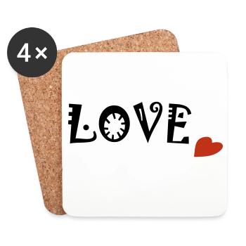 Love - Coasters (set of 4) - white - Front