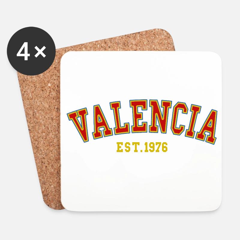 Valencia Est. 1976 - Coasters (set of 4) - white