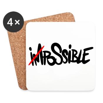 possible. Tout est possible. - Dessous de verre (lot de 4) - blanc - Devant
