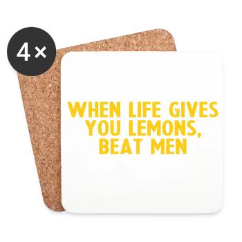 When Life Gives You Lemons, Beat Men - Dessous de verre (lot de 4) - blanc - Devant