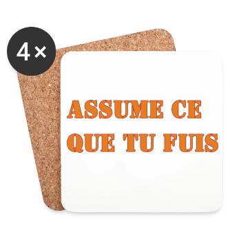 ASSUME CE QUE TU FUIS - Dessous de verre (lot de 4) - blanc - Devant