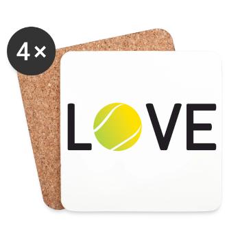 Amateur de tennis - Dessous de verre (lot de 4) - blanc - Devant