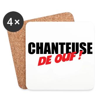 Chanteuse de ouf ! – talent fou voix scène énergie - Dessous de verre (lot de 4) - blanc - Devant