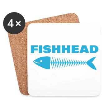 Fishhead - Dessous de verre (lot de 4) - blanc - Devant