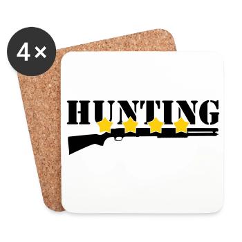 Jagd – Jäger - Untersetzer (4er-Set) - Weiß - Vorne