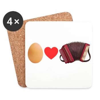 Ei love Quetschn - Coasters (set of 4) - white - Front