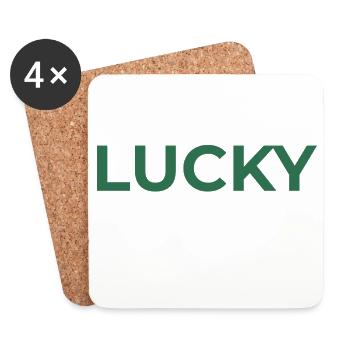 Lucky By Default - Untersetzer (4er-Set) - Weiß - Vorne