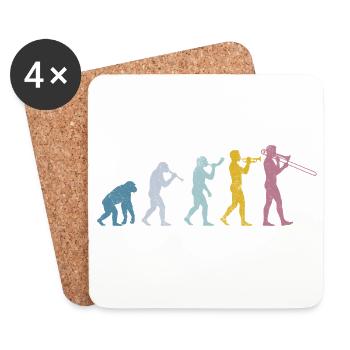 Trombone Evolution - Coasters (set of 4) - white - Front