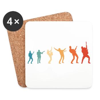 Evolution Rock Music Guitariste - Dessous de verre (lot de 4) - blanc - Devant