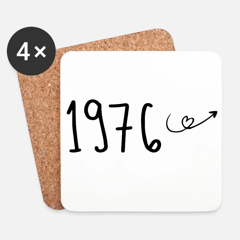 Jubiläum 1976 1976 Retro 1976 - Untersetzer (4er-Set) - Weiß