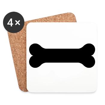 Dog bone - Coasters (set of 4) - white - Front