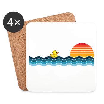 Vintage Rubber Duck Retro Duck Lover Duckie - Coasters (set of 4) - white - Front