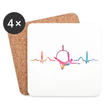 Aerialist Heartbeat Aerial Ring Lyra Air Ring - Coasters (set of 4) - white - Front