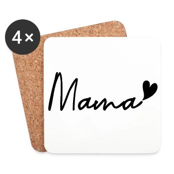 Mama - Dessous de verre (lot de 4) - blanc - Devant