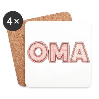 Grandma Retro Lettering Gift Idea Patchwork - Coasters (set of 4) - white - Front