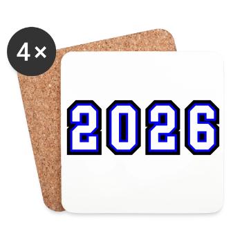 2026 Jahr - Untersetzer (4er-Set) - Weiß - Vorne