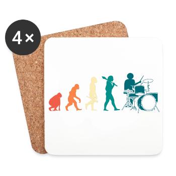 Schlagzeuger Schlagzeug Drumsticks - Untersetzer (4er-Set) - Weiß - Vorne